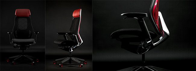 Le GT Roc Chair Red Racing Car préside la chaise respirable confortable 4 de jeu de pivot